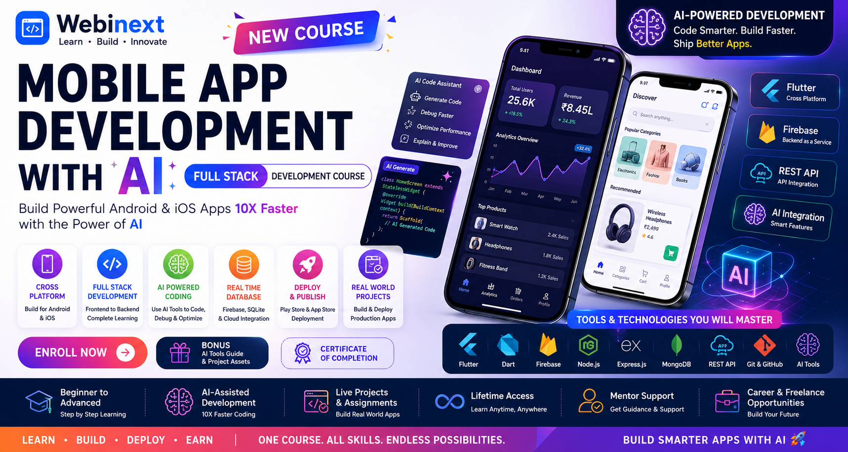 Mobile App Development with AI – Full Stack App Development Mastery