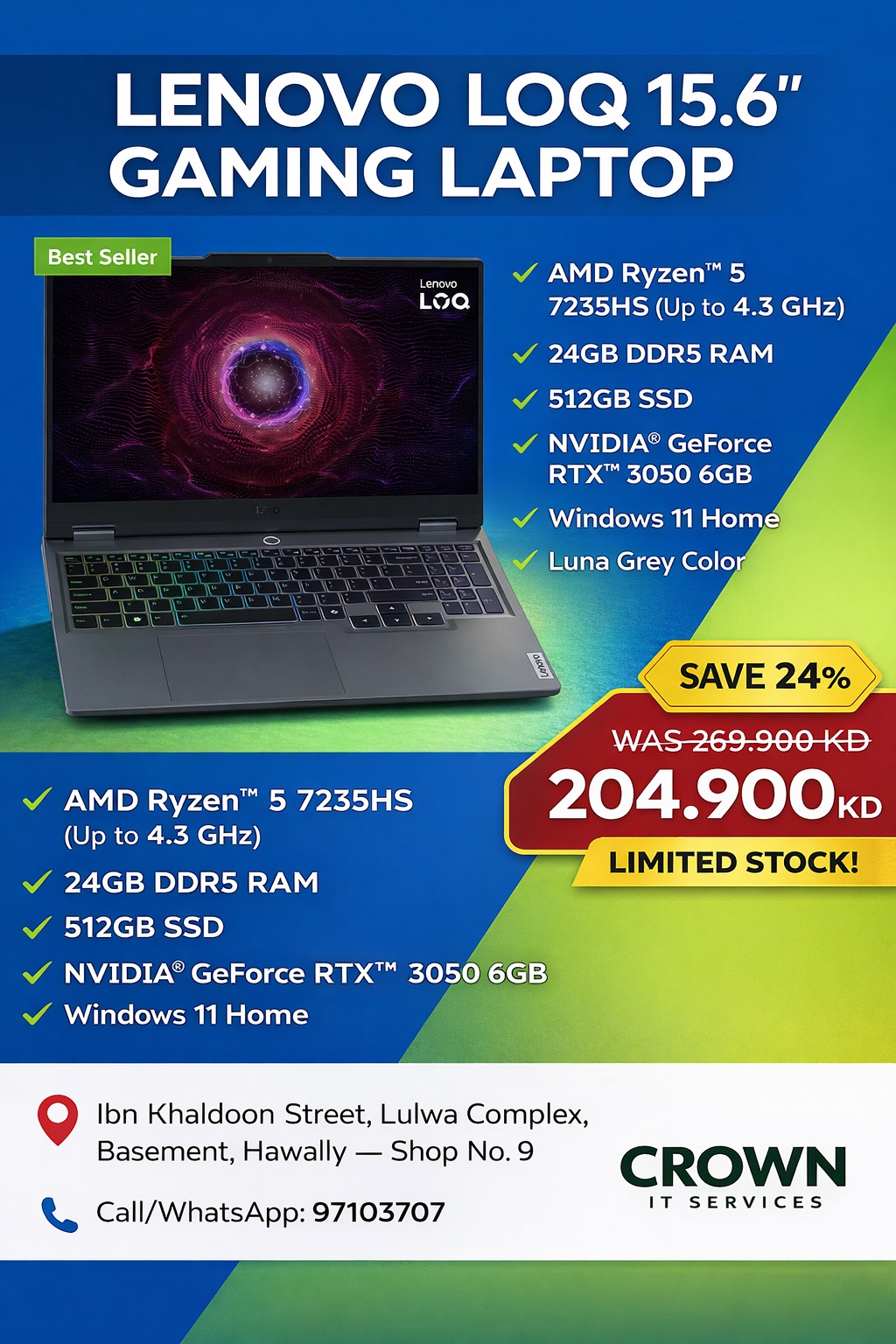 Lenovo LOQ Gaming Laptop Promotional Banner Design