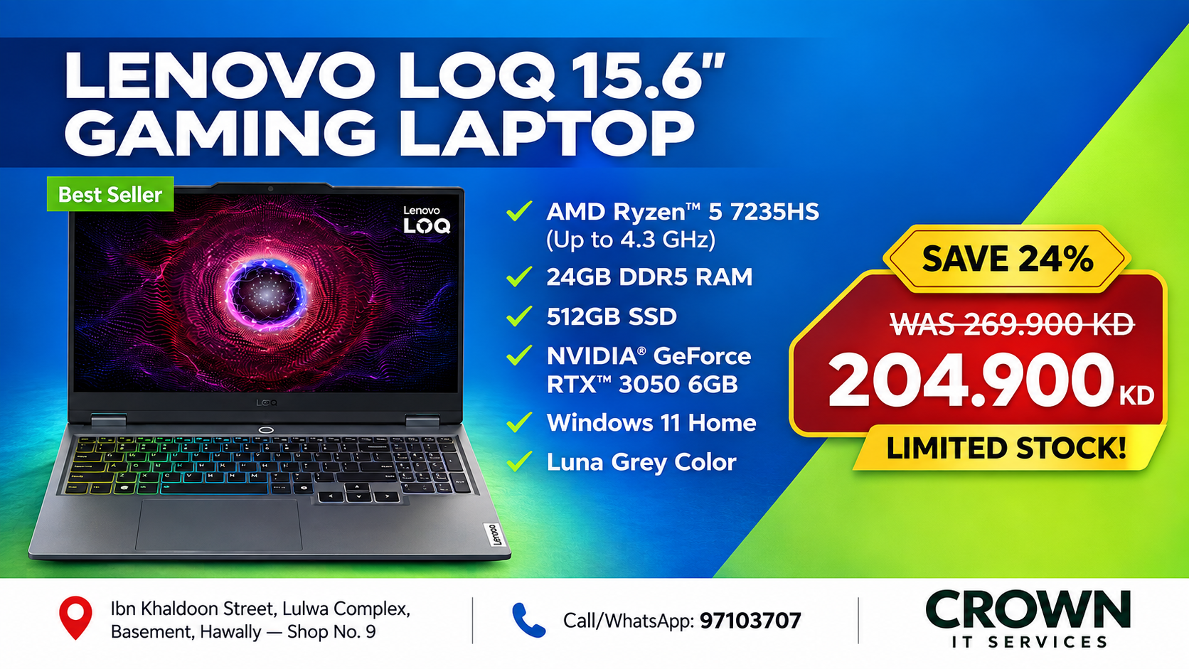Lenovo LOQ Gaming Laptop Promotional Banner Design
